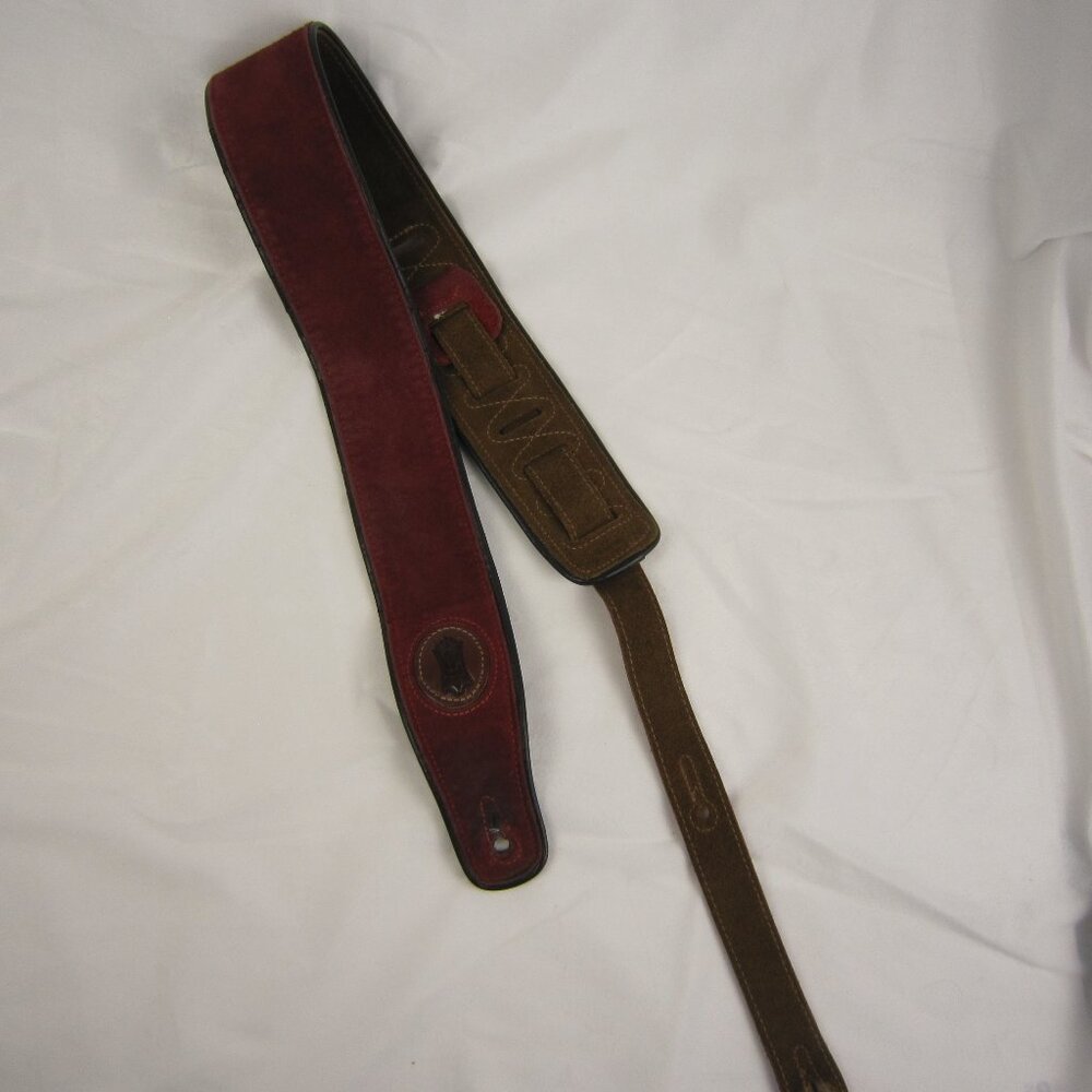 Levy's Red Garment Leather Bass Guitar Strap 45" Long - Used